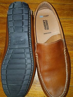 Johnston & Murphy Tan Leather Moccasin Slip-Ons